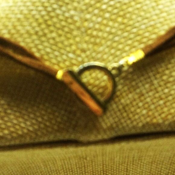 3 Strand Beaded Necklace Silver-tone Round Spacers & Spikes on 2 Leather Cords - Picture 12 of 16